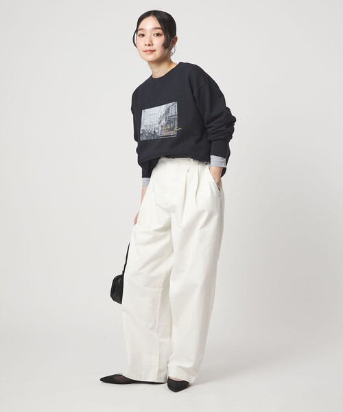 green label relaxing(グリーンレーベルリラクシング)の「【WEB限定】<at ease>フォト プリント スウェット プルオーバー(スウェット・レディース・ライトグレー/ネイビー/ホワイト・FREE)」の16枚目の写真