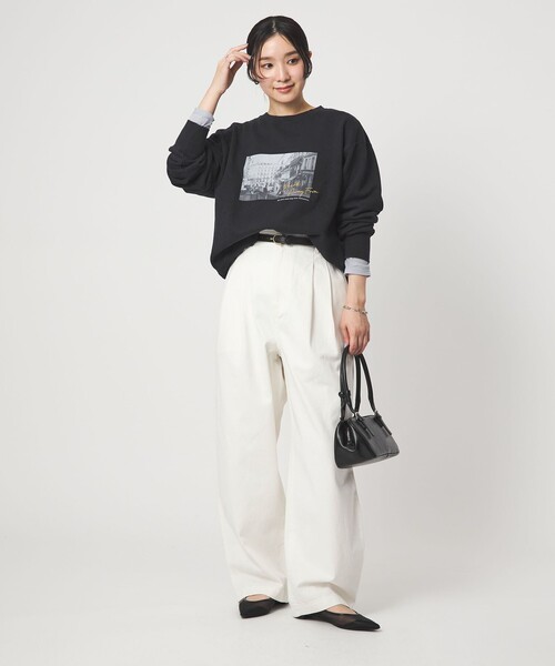 green label relaxing(グリーンレーベルリラクシング)の「【WEB限定】<at ease>フォト プリント スウェット プルオーバー(スウェット・レディース・ライトグレー/ネイビー/ホワイト・FREE)」の17枚目の写真