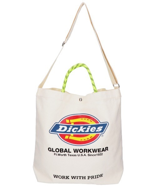 Dickies(ディッキーズ)の「【DICKIES/ディッキーズ】LOGO PRINT ROPE 2WAY SHOULDER / ロゴプリントロープ2wayショルダーバッグ(ショルダーバッグ・レディース・ブラック系/アイボリー/ブラック/オフホワイト・FREE)」の1枚目の写真