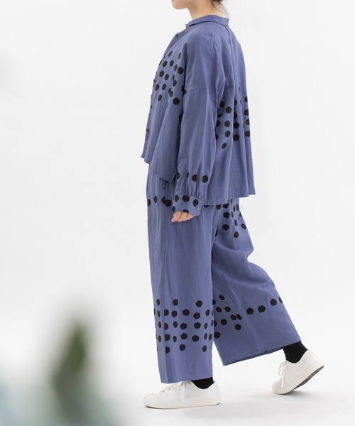 nop de nod(ノップドゥノッド)の「リネンレーヨンパネルドット9分丈パンツ(その他パンツ・レディース・ブラック/ピンク/ブルー・3)」の13枚目の写真