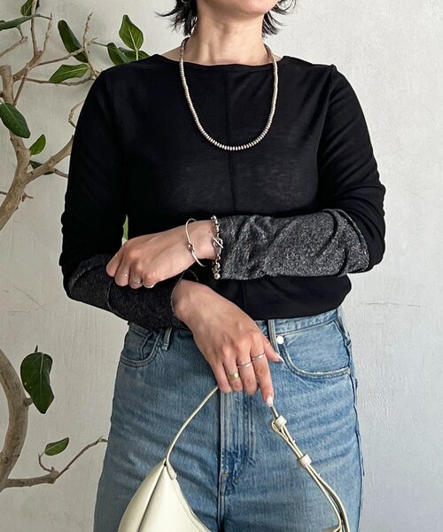 un dix cors(アンディコール)の「袖配色2WAY長袖カットソー(Tシャツ/カットソー・レディース・オフホワイト・FREE)」の4枚目の写真