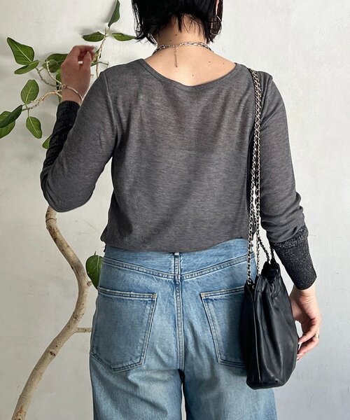 un dix cors(アンディコール)の「袖配色2WAY長袖カットソー(Tシャツ/カットソー・レディース・オフホワイト・FREE)」の16枚目の写真