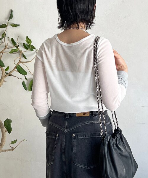 un dix cors(アンディコール)の「袖配色2WAY長袖カットソー(Tシャツ/カットソー・レディース・オフホワイト・FREE)」の22枚目の写真