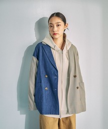 LEPSIM | デニムチェックドッキングジャケット　634146(デニムジャケット)