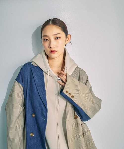 LEPSIM（レプシィム）の「デニムチェックドッキングジャケット　634146（デニムジャケット・レディース・ブルー・FREE）」の3枚目の写真