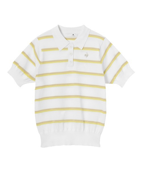 le coq sportif GOLF(ルコックスポルティフゴルフ)の「半袖ニットシャツ(ニット/セーター・レディース・ホワイト/オレンジ/ネイビー/ベージュ・3L/XL/L/M/S)」の2枚目の写真