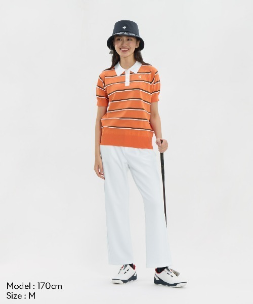 le coq sportif GOLF(ルコックスポルティフゴルフ)の「半袖ニットシャツ(ニット/セーター・レディース・ホワイト/オレンジ/ネイビー/ベージュ・3L/XL/L/M/S)」の13枚目の写真