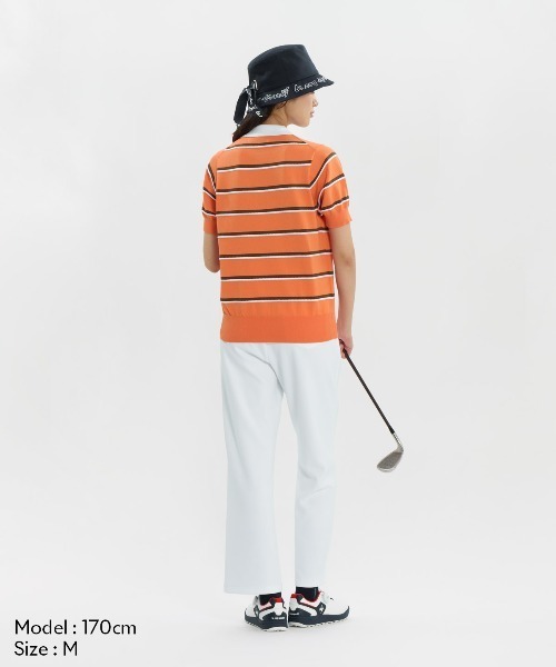 le coq sportif GOLF(ルコックスポルティフゴルフ)の「半袖ニットシャツ(ニット/セーター・レディース・ホワイト/オレンジ/ネイビー/ベージュ・3L/XL/L/M/S)」の14枚目の写真