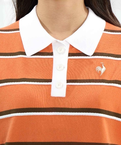 le coq sportif GOLF(ルコックスポルティフゴルフ)の「半袖ニットシャツ(ニット/セーター・レディース・ホワイト/オレンジ/ネイビー/ベージュ・3L/XL/L/M/S)」の15枚目の写真