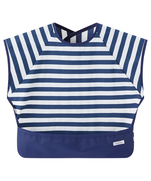 combimini（コンビミニ）の「はっ水ナイロン袖なしお食事エプロン（マグ/哺乳瓶/お食事グッズ・キッズ・オフホワイト/ネイビー/ダークブルー/クリーム・L/M）」の4枚目の写真