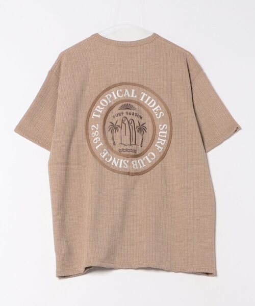 Kahiko(カヒコ)の「【Kahiko】SURF&Palms ハエナメンズTシャツ(Tシャツ/カットソー・メンズ・ベージュ/ブルー/グレー/ホワイト・FREE)」の3枚目の写真