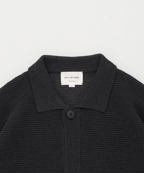 STILL BY HAND（スティルバイハンド）の「【STILL BY HAND】KN01261 / Paper mixed knitted blouson（ブルゾン・メンズ・ナチュラル/ダークグレー/ブラック・48/46）」の4枚目の写真