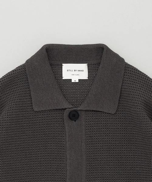 STILL BY HAND（スティルバイハンド）の「【STILL BY HAND】KN01261 / Paper mixed knitted blouson（ブルゾン・メンズ・ナチュラル/ダークグレー/ブラック・48/46）」の5枚目の写真