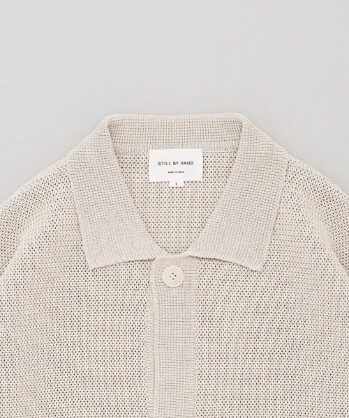 STILL BY HAND（スティルバイハンド）の「【STILL BY HAND】KN01261 / Paper mixed knitted blouson（ブルゾン・メンズ・ナチュラル/ダークグレー/ブラック・48/46）」の6枚目の写真