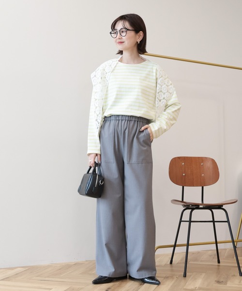 AMERICAN HOLIC（アメリカンホリック）の「バスクボーダーロンT（Tシャツ/カットソー・レディース・イエロー/ネイビー/ピンク・L/M）」の16枚目の写真