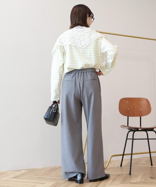 AMERICAN HOLIC（アメリカンホリック）の「バスクボーダーロンT（Tシャツ/カットソー・レディース・イエロー/ネイビー/ピンク・L/M）」の17枚目の写真