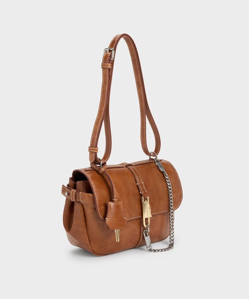 CHARLES & KEITH（チャールズ & キース）の「Delfinaデルフィナチェーンクロスボディーバッグ（ショルダーバッグ・レディース・ダークブラウン系3/ケミカルウォッシュ・S）」の15枚目の写真