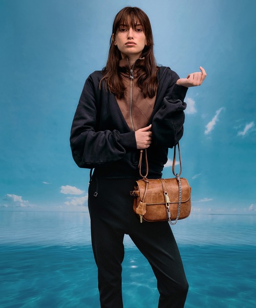 d*3様 d.i.a. チェーン 豹柄シフォン チェーンチャーム バッククロスト Delfinaデルフィナチェーンクロスボディーバッグ（ショルダーバッグ