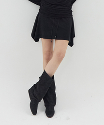 ISOLA FOLD MINI SKIRT - BLACK