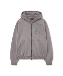 INTEMPOMOOD（インテンポムード）の「ドゥドゥルロゴウォッシュドフードジップアップ_ベージュ（パーカー）」