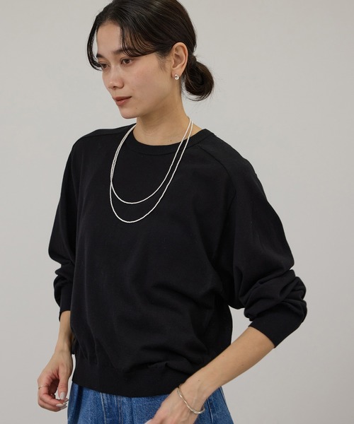 SALON adam et rope'（サロン アダム エ ロペ）の「【WEB限定】2WAYスリットニットプルオーバー（ニット/セーター・レディース・ブルー/カーキ/ブラック・FREE）」の22枚目の写真