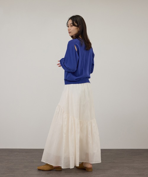 SALON adam et rope'（サロン アダム エ ロペ）の「【WEB限定】2WAYスリットニットプルオーバー（ニット/セーター・レディース・ブルー/カーキ/ブラック・FREE）」の8枚目の写真