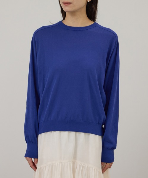 SALON adam et rope'（サロン アダム エ ロペ）の「【WEB限定】2WAYスリットニットプルオーバー（ニット/セーター・レディース・ブルー/カーキ/ブラック・FREE）」の12枚目の写真