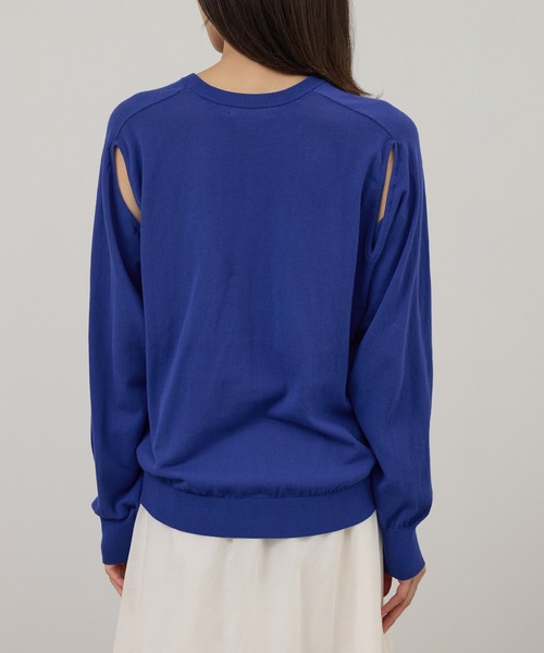 SALON adam et rope'（サロン アダム エ ロペ）の「【WEB限定】2WAYスリットニットプルオーバー（ニット/セーター・レディース・ブルー/カーキ/ブラック・FREE）」の14枚目の写真