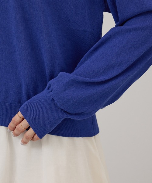 SALON adam et rope'（サロン アダム エ ロペ）の「【WEB限定】2WAYスリットニットプルオーバー（ニット/セーター・レディース・ブルー/カーキ/ブラック・FREE）」の16枚目の写真