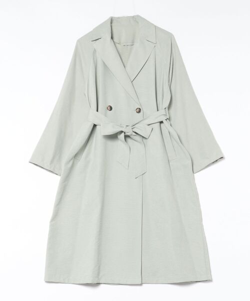 STRAWBERRY-FIELDS（ストロベリーフィールズ）の「スウェードライクピーチ（トレンチコート・レディース・グリーン/グレイッシュベージュ・2）」の21枚目の写真