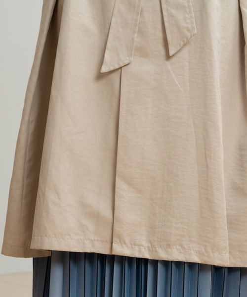 STRAWBERRY-FIELDS（ストロベリーフィールズ）の「スウェードライクピーチ（トレンチコート・レディース・グリーン/グレイッシュベージュ・2）」の11枚目の写真