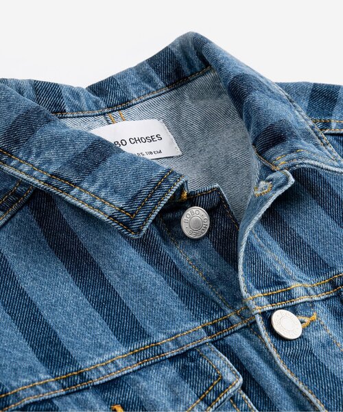 BOBO CHOSES（ボボショーズ）の「Striped denimジャケット【キッズ】（デニムジャケット・キッズ・ストライプ・130/120/110/100）」の5枚目の写真