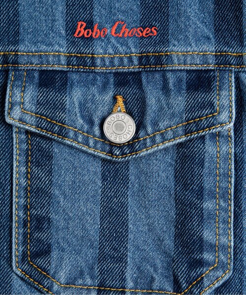 BOBO CHOSES（ボボショーズ）の「Striped denimジャケット【キッズ】（デニムジャケット・キッズ・ストライプ・130/120/110/100）」の6枚目の写真