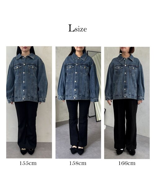 prose verse（プロズヴェール）の「バックタグオーバーサイズデニムジャケット（デニムジャケット・レディース・ブルー・LARGE/MEDIUM）」の3枚目の写真