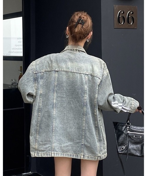 inst.ALL(インストール)の「袖ラインジップアップデニムジャケット(デニムジャケット・レディース・ブルー・M)」の5枚目の写真