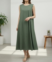 Belta attrice（ベルタアトリーチェ）の「ダブルシルケットコットン 肩タックノースリーブワンピース（ワンピース）」