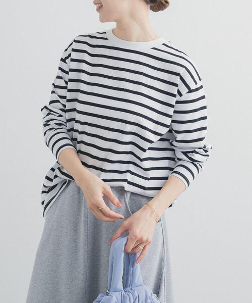 URBAN RESEARCH DOORS（アーバンリサーチドアーズ）の「ボーダーワイドプルオーバー（Tシャツ/カットソー・レディース・ブルー/レッド/ブラック・FREE）」の2枚目の写真