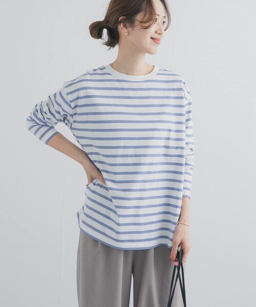 URBAN RESEARCH DOORS（アーバンリサーチドアーズ）の「ボーダーワイドプルオーバー（Tシャツ/カットソー・レディース・ブルー/レッド/ブラック・FREE）」の21枚目の写真