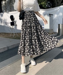 花柄ギャザースカート