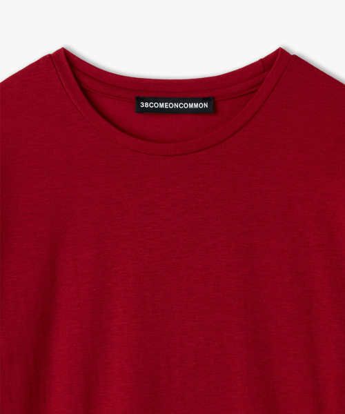 38COMEONCOMMON（38カモンコモン）の「Slim Half T-Shirt (Red)（Tシャツ/カットソー・レディース・その他・FREE）」の3枚目の写真