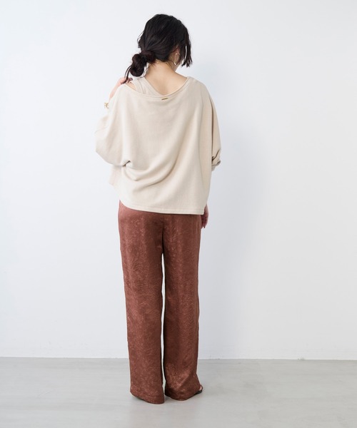 MICA&DEAL(マイカ&ディール)の「フラワージャガードセミワイドパンツ(その他パンツ・レディース・ブラウン/ブラック・FREE)」の7枚目の写真