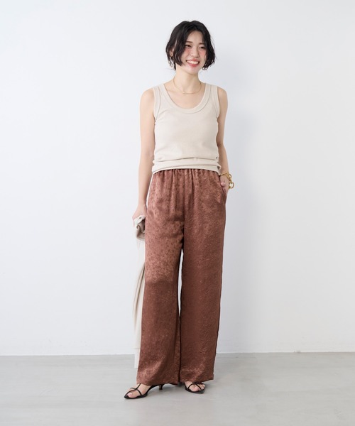 MICA&DEAL(マイカ&ディール)の「フラワージャガードセミワイドパンツ(その他パンツ・レディース・ブラウン/ブラック・FREE)」の11枚目の写真