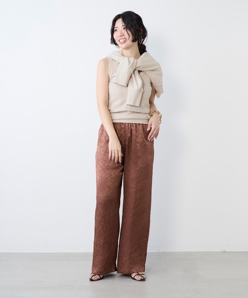 MICA&DEAL(マイカ&ディール)の「フラワージャガードセミワイドパンツ(その他パンツ・レディース・ブラウン/ブラック・FREE)」の12枚目の写真