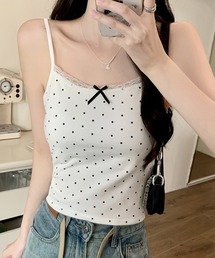 Vini（ヴィニ）の「カップ付き さらっと生地のドット キャミソール（タンクトップ）」