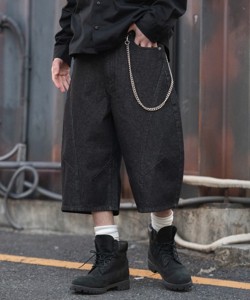 WEGO(ウィゴー)の「WEGO/【26年春夏新作】チェーン付きバルーンショーツ(デニムパンツ・メンズ・ピンク/インディゴブルー/その他1/その他2/アイボリー/ブラック系2・MEDIUM/LARGE)」の3枚目の写真