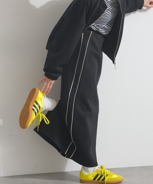 Fizz（フィズ）の「ダンボールIライントラックスカート（スカート・レディース・ブラック/アイボリー/ベージュ・M）」の2枚目の写真