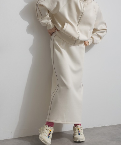 Fizz（フィズ）の「ダンボールIライントラックスカート（スカート・レディース・ブラック/アイボリー/ベージュ・M）」の7枚目の写真