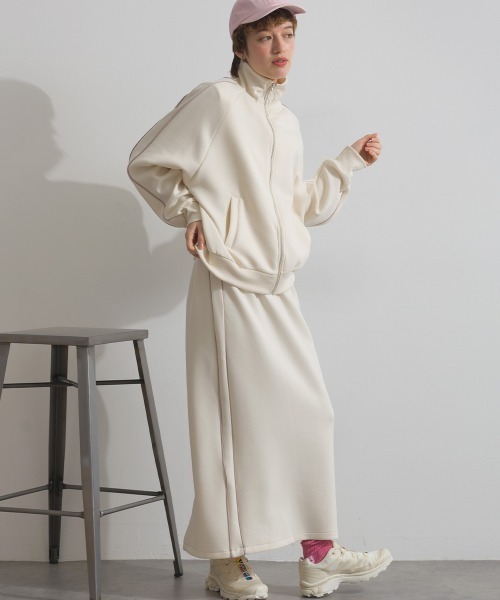 Fizz（フィズ）の「ダンボールIライントラックスカート（スカート・レディース・ブラック/アイボリー/ベージュ・M）」の5枚目の写真