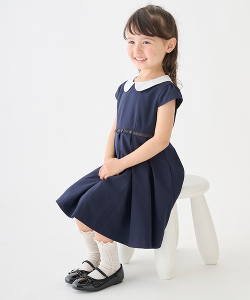 petit main(プティマイン)の「衿つきタックワンピース(ワンピース・キッズ・ネイビー/カラフル・80cm/90cm/110cm/100cm/120cm)」の6枚目の写真