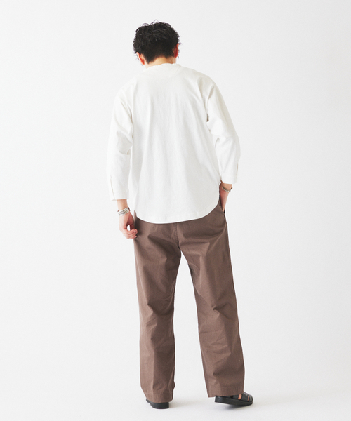 JOURNAL STANDARD relume（ジャーナルスタンダード　レリューム）の「スリーピング ヘンリーネック ロングスリーブ（Tシャツ/カットソー・メンズ・ブラックミックス/ホワイト/サックスブルー・MEDIUM/LARGE）」の10枚目の写真